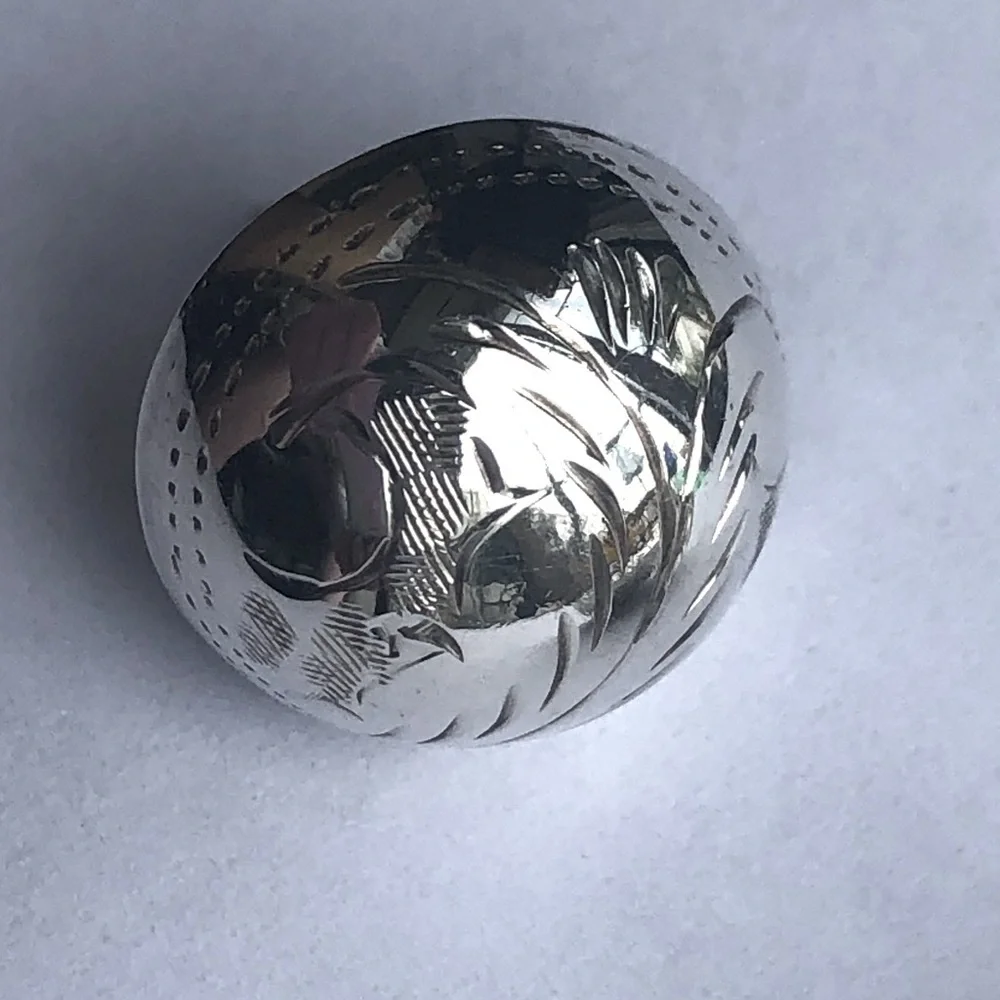 HOST PICK Vintage Etched Sterling Silver Dome Earrings